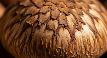 Close-up of dried shiitake mushroom. Shallow depth of field.の素材