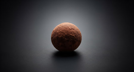 Chocolate truffles on a black background. 3d renderingの素材