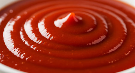 tomato sauce in a bowl on a white background close-upの素材