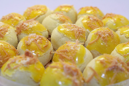 Nastar, a typical Indonesian or Southeast Asian Pineapple tart cake. Probably influenced by Dutch cuisine.の写真素材