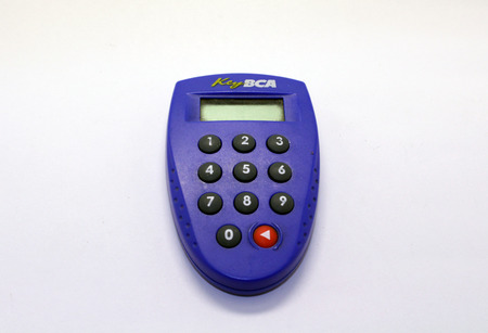 Called as KeyBCA, a security tool for transactions. Used by Bank BCA of Indonesia.の写真素材