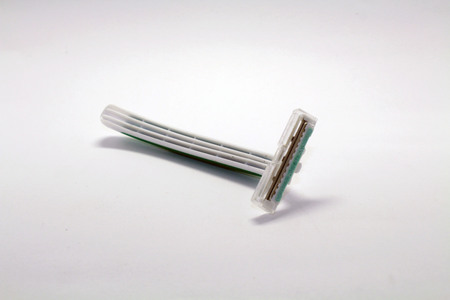 A close up view of a razor with white background. Bought in Indonesia.の写真素材