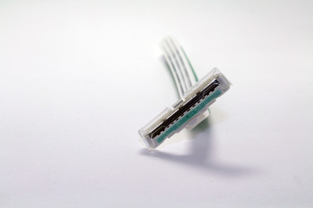 A close up view of a razor with white background. Bought in Indonesia.の写真素材