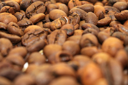 Indonesian roasted coffee beans, your source for a cup of coffee. Fresh!の写真素材