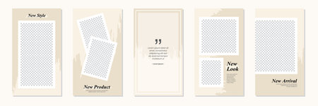 Slides Abstract Unique Editable Minimal Social Media Banner Red Template. For personal & business.Anyone can use this design easily. Promotional web banner social media post feed. Vector Illustrationのイラスト素材