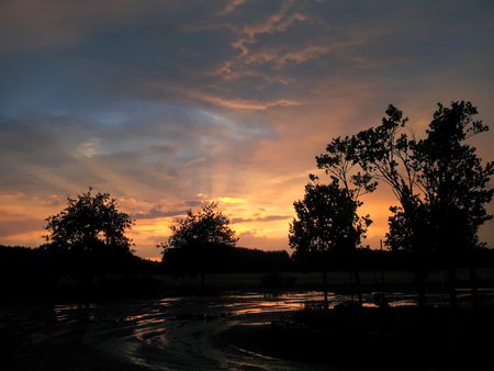 Beautiful sunset in Espooの写真素材