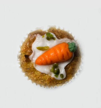 muffin with corrot in orange and close upの写真素材