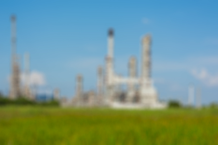 Blur Petrochemical industry power station in afternoon of Thailandの写真素材
