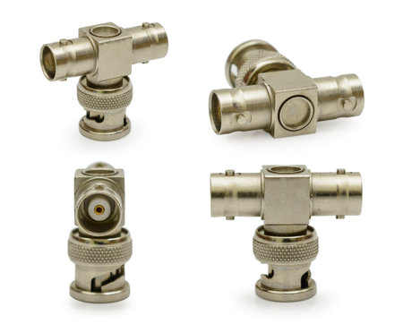 BNC T Adapter , BNC Bayonet Neilla Concelman on white background