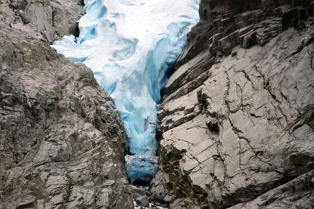 Melkevollbreen Glacier, Jostedalsbreen National Park, near Brigsdal, Norwayの写真素材
