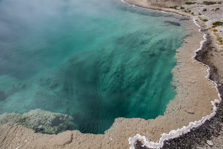 West Thumb Geyser Basin in Yellowstone National Parkの写真素材
