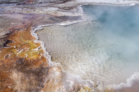 West Thumb Geyser Basin in Yellowstone National Parkの写真素材