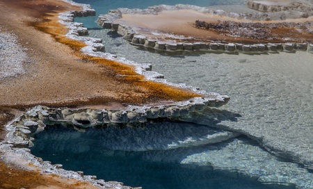Doublet Pool, Upper Geyser Basin; Yellowstone National Park, Wyomingの写真素材