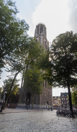 The tower of the Dom cathedral of Utrechtのeditorial素材