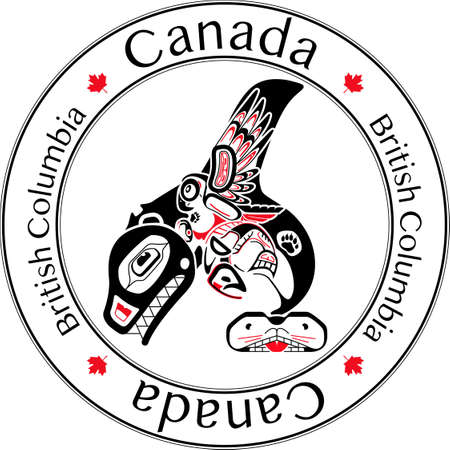 Native indian shoshone tribal drawing of an Orcaのイラスト素材