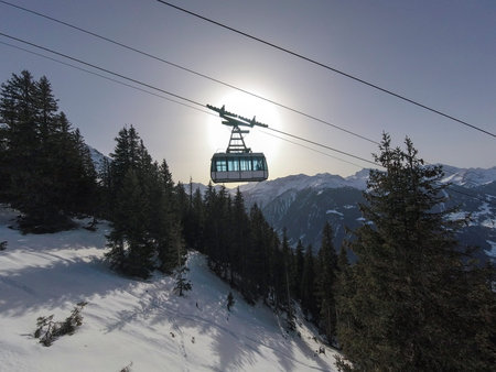 Big cable ski lift in Silvretta Montafon