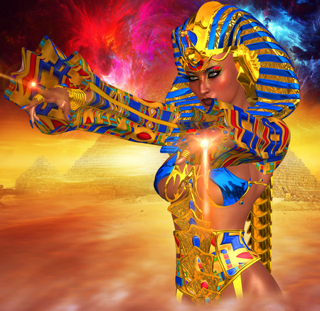 Egyptian Magic! This Powerful female anointed herself Pharaoh of Egypt.の写真素材