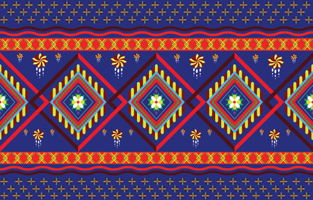 Geometric ethnic oriental seamless pattern traditional Design for background,carpet,wallpaper,clothing,wrapping,Batik,fabric,Vector,illustration,embroidery style.のイラスト素材