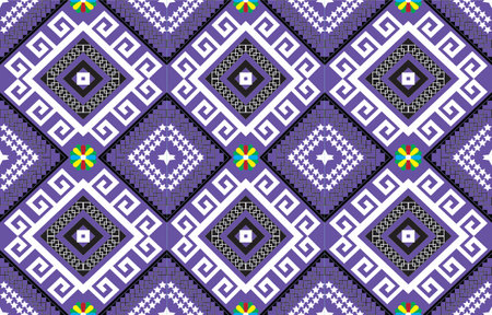 Geometric ethnic oriental seamless pattern traditional Design for background,carpet,wallpaper,clothing,wrapping,Batik,fabric,Vector,illustration,embroidery style.のイラスト素材