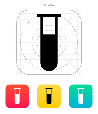 Medical test-tube icon on white background. Vector illustration.のイラスト素材