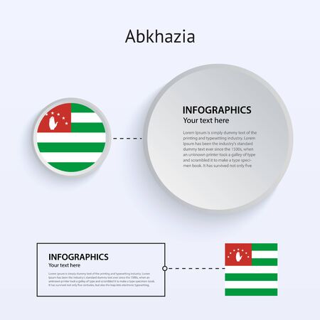 Abkhazia Country Set of Banners on white background for Infographic and Presentation. Vector illustration.のイラスト素材
