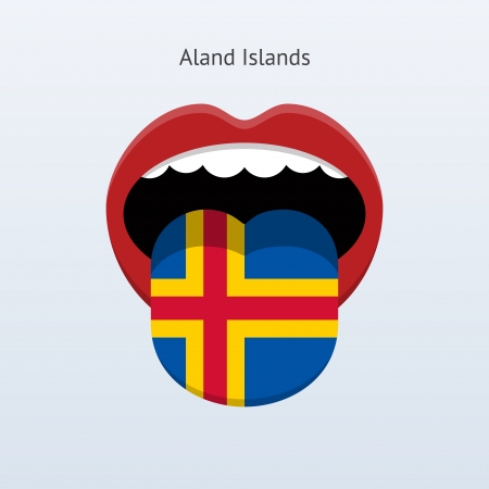 Aland Islands Abstract human tongue illustration.のイラスト素材