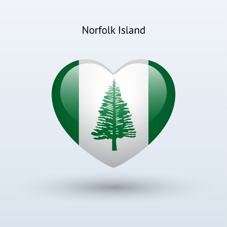 Love Norfolk Island symbol. Heart flag icon. Vector illustration.のイラスト素材