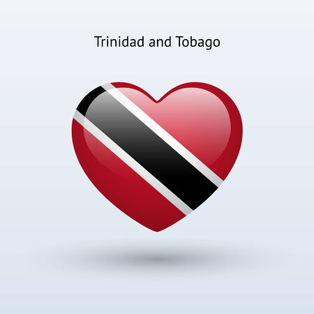 Love Trinidad and Tobago symbol. Heart flag icon. Vector illustration.のイラスト素材