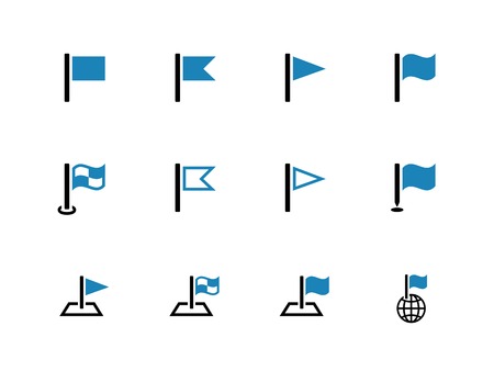 Flag duotone icons for Banners, Presentations on white background. Vector illustration.のイラスト素材