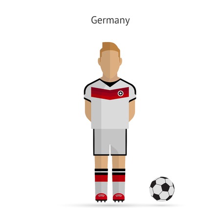 National football player. Germany soccer team uniform. Vector illustration.のイラスト素材