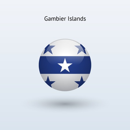 Gambier Islands round flag  Vector illustration のイラスト素材