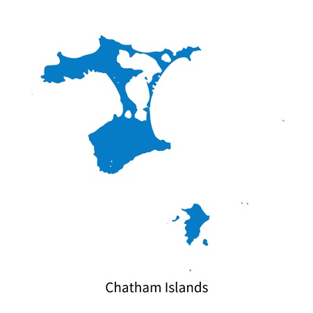 Detailed vector map of Chatham Islandsのイラスト素材
