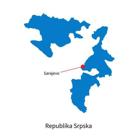 Detailed map of Republika Srpska and capital city Sarajevoのイラスト素材
