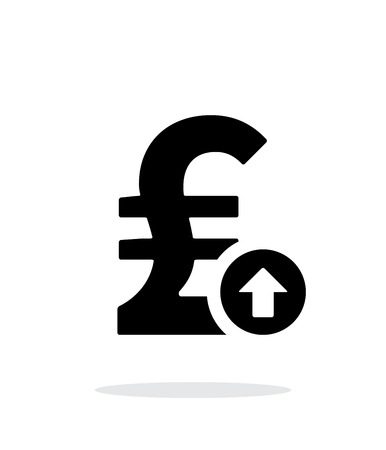 Pound sterling exchange rate up icon on white background.のイラスト素材