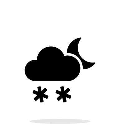 Night snowfall weather icon on white background.のイラスト素材