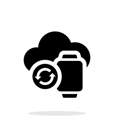 Smart watches sync with cloud simple icon on white background.のイラスト素材