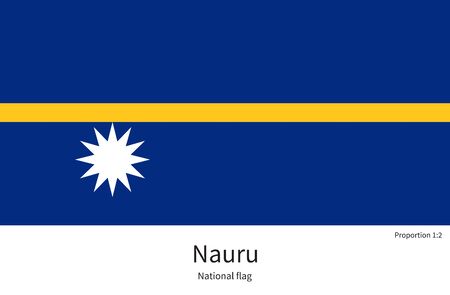 National flag of Nauru with correct proportions, element, colors for education books and official documentationのイラスト素材