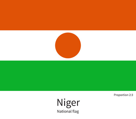National flag of Niger with correct proportions, element, colors for education books and official documentationのイラスト素材