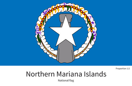 National flag of Northern Mariana Islands with correct proportions, element, colors for education books and official documentationのイラスト素材