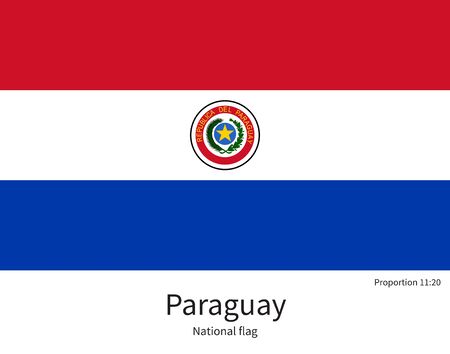 National flag of Paraguay with correct proportions, element, colors for education books and official documentationのイラスト素材