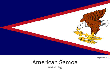 National flag of American Samoa with correct proportions, element, colors for education books and official documentationのイラスト素材
