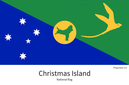 National flag of Christmas Island with correct proportions, element, colors for education books and official documentationのイラスト素材