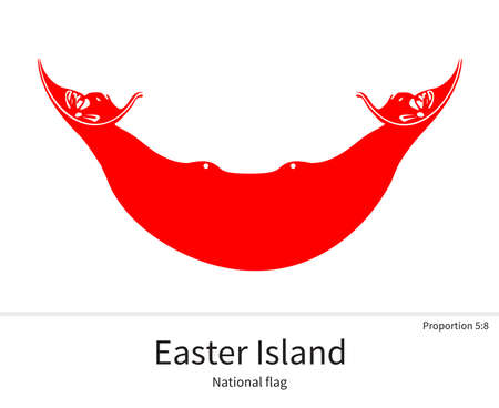 National flag of Easter Island with correct proportions, element, colors for education books and official documentationのイラスト素材