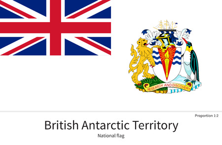 National flag of British Antarctic Territory with correct proportions, element, colors for education books and official documentationのイラスト素材