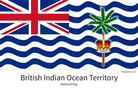 National flag of British Indian Ocean Territory with correct proportions, element, colors for education books and official documentationのイラスト素材
