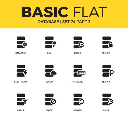 Basic set of Database iconsのイラスト素材