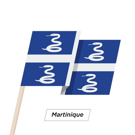 Martinique Ribbon Waving Flag Isolated on White. Vector Illustration.のイラスト素材