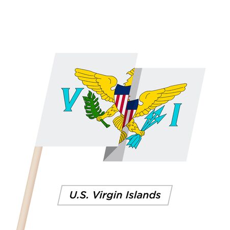 U.S. Virgin Island Ribbon Waving Flag Isolated on White. Vector Illustration.のイラスト素材
