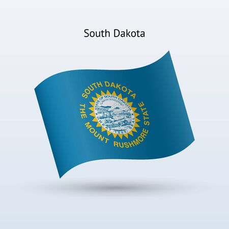 State of South Dakota flag waving form.のイラスト素材