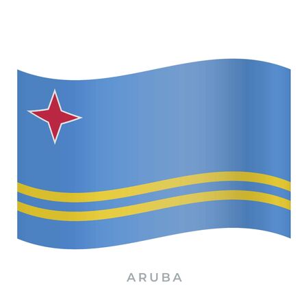 Aruba waving flag vector icon. National symbol of Aruba. Vector illustration isolated on white.のイラスト素材